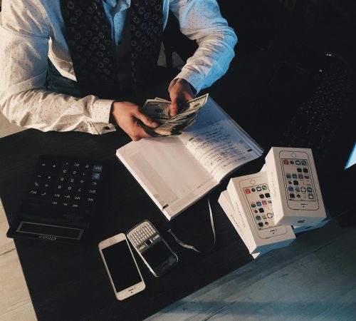 accountant counting money